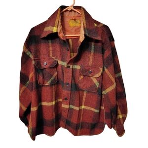 Vintage 1980s Directions CPO Wool Blend Plaid Jacket (Size M/L)
